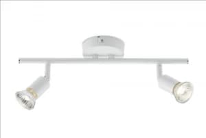 KnightsBridge Ceiling Light GU10 50 Watt 2 Spotlight Bar White LED Compatible