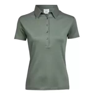 Tee Jays Womens/Ladies Pima Short Sleeve Cotton Polo Shirt (2XL) (Leaf Green)