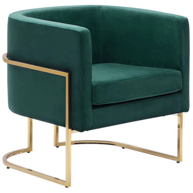 Beliani Velvet Armchair Dark Green Sirkka