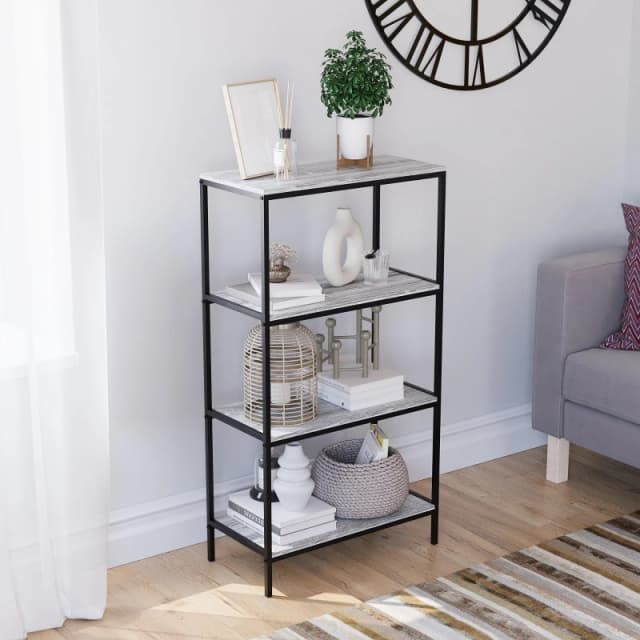 Lassic Vida Designs Brooklyn 4 Tier Bookcase Grey unisex 4 Tier