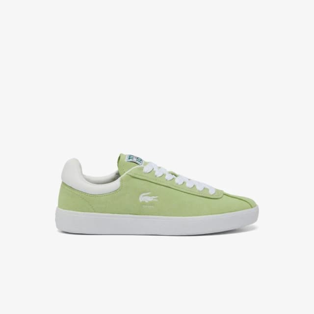Lacoste Baseshot Suede Trainers Green White female UK 4