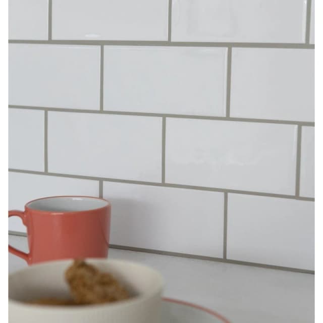 Wall Pops Self Adhesive 3D Epoxy Tile Stickers Subway White White unisex 0.52 SQM