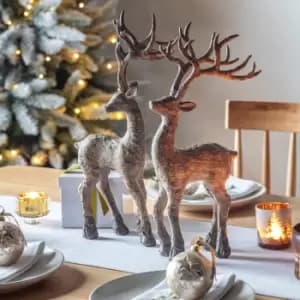 Carved Deer Decoration Brown