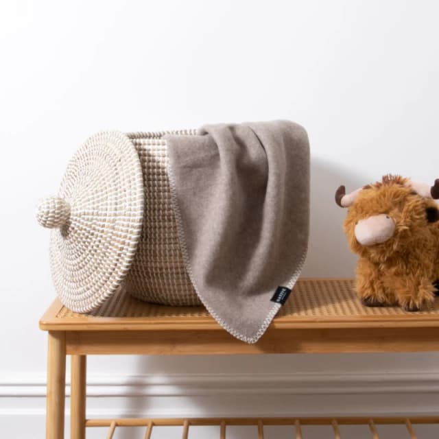 Native Natural Soft Beige Pure Wool Baby Blanket Size: Small Beige Unisex Small