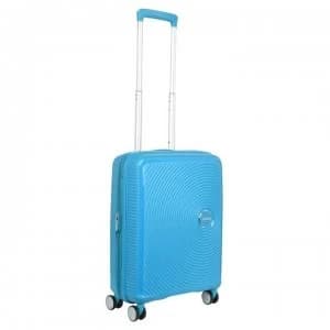 American Tourister Soundbox Bass Midnight Navy Hard Cabin Spinner - Summer Blue