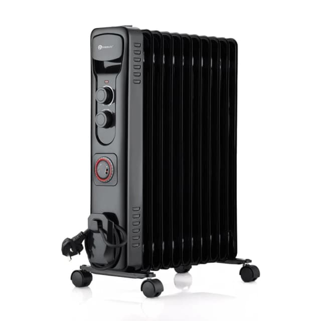 PureMate 2500W 11 Fin Oil Filled Radiator - Black Unisex