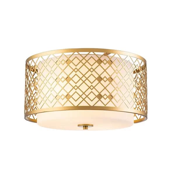Elstead Elstead Ziggy Glass Flush Ceiling Light - Gold