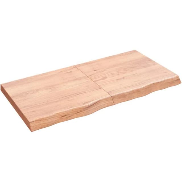 Vidaxl Table Top Light Brown 120X60X(2-6) Cm Treated Solid Wood Oak, Brown 3156376