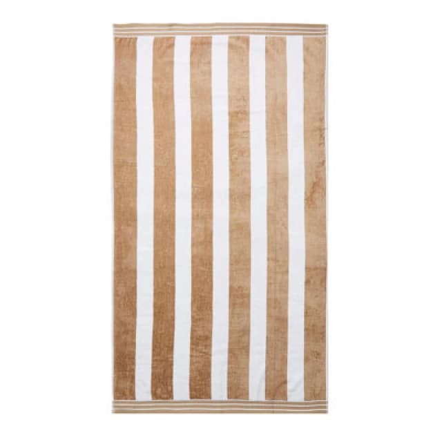 Allure Bath Fashions Jumbo Cabana Stripe Beach Towel - Taupe