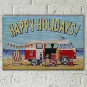 Happy Holidays Campervan 8 x 12 Tile