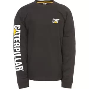 Caterpillar Mens Trademark Banner Long Sleeve T-Shirt Black 2XL