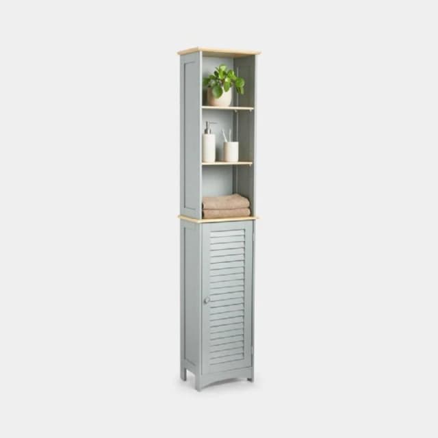 VonHaus Shrewsbury Grey Tallboy Bathroom Cabinet Grey unisex One Size