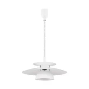 Pendant Light Colour White Chrome Plated Shade White Steel Bulb E27 1x60W