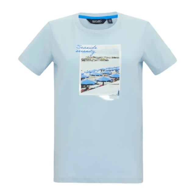 Regatta Womens Filandra IX Short Sleeved Graphic T-Shirt in Pale Blue Size: 22 Pale Blue Female 22