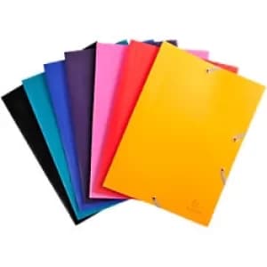Uni-Economy Elasticated 3 Flap Folder PP A4, Assorted, Pack of 60