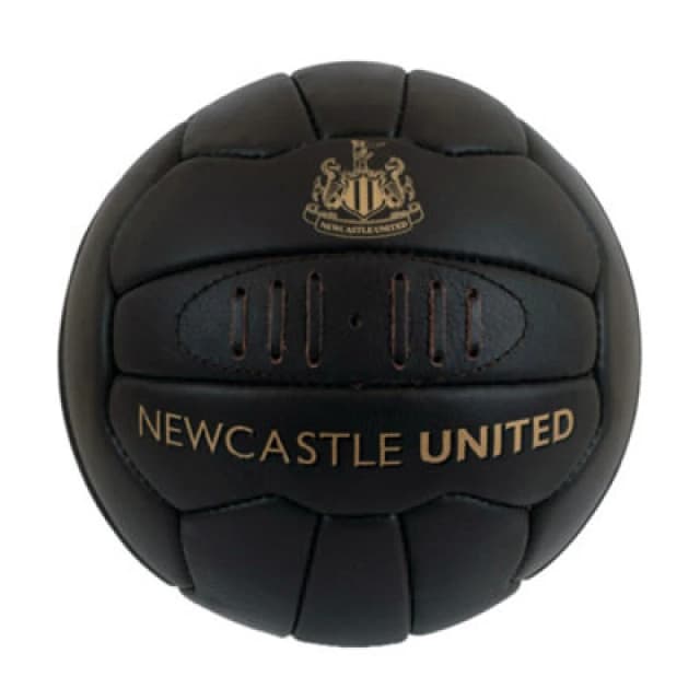 Newcastle United Fc Heritage Retro Leather Mini Football Black/gold (1)