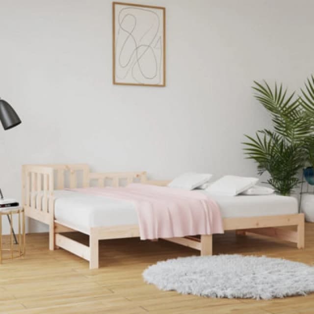 VIDAXL Pull-out Day Bed without Mattress 2x(90x190) cm Solid Wood Pine Vidaxl 8720287136347