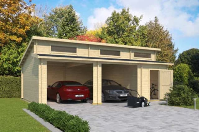 Lasita Maja Hawaii-Log Cabin, Wooden Garden Room, Timber Summerhouse, Home Office - L820 X W579.6 X H321.5 Cm