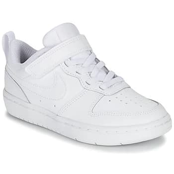 Nike COURT BOROUGH LOW 2 PS boys's Childrens Shoes Trainers in White - Sizes 11 kid,11.5 kid,10 kid,11 kid,12 kid,1 kid,2 kid,10.5 kid,11.5 kid,13.5 k