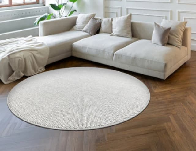 RugsX Carpet Casablanca Loom Circle Silver, Loop, Soft Indoor & Outdoor Circle 80 Cm