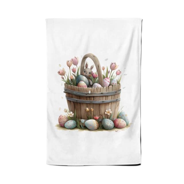Warren Reed - Designer Watercolour Sweet Easter Basket Tea Towel Multicolor Unisex