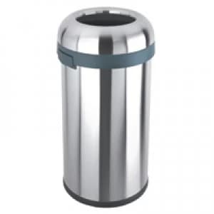 Slingsby Open Top Bullet Bin 60L Silver 380856