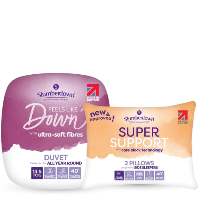 Slumberdown Feels Like Down Duvet 2 Super Support Pillows 13.5 Tog unisex King
