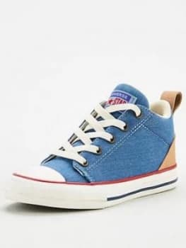 Converse Chuck Taylor All Star Ollie Mid Childrens Trainers - Blue/Tan
