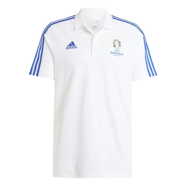 adidas UEFA EURO24 Official Emblem Polo Shirt Mens - White White XS