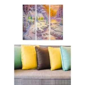 MDF7841236 Multicolor Decorative MDF Painting (3 Pieces)