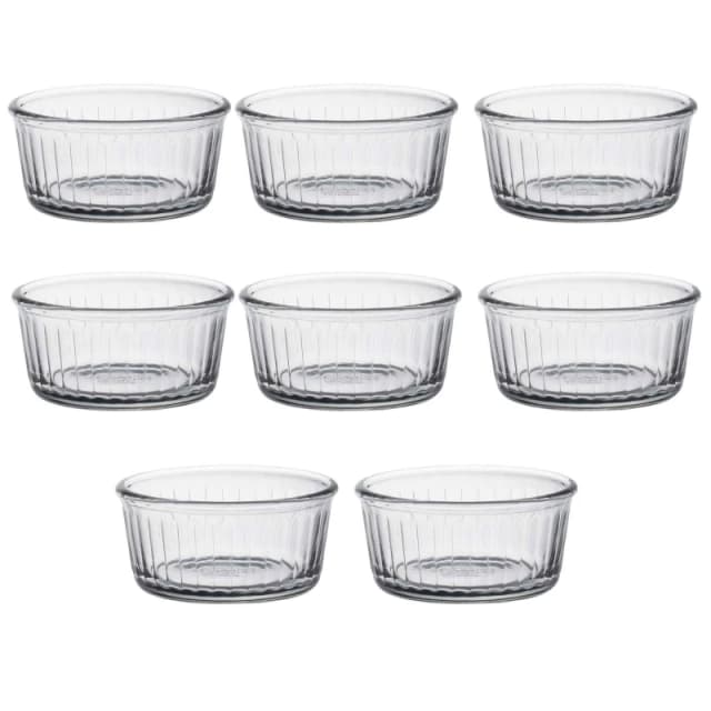 Duralex Oven Chef Glass Ramekins for Creme Brulee, Desserts - 8.5cm - Pack of 8 Clear