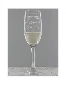 Personalised Wedding Botanical Flute Glass