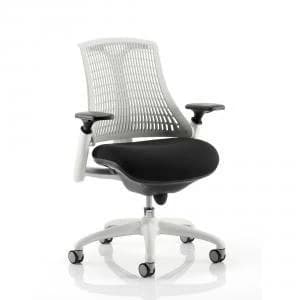 Trexus Flex Task Operator Chair With Arms Black Fabric Seat Moonstone