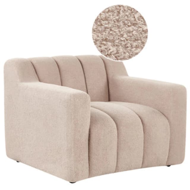 Beliani Boucle Armchair Beige Agerup