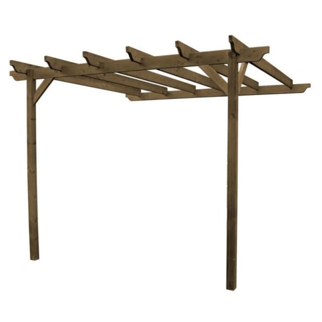 Rutland County Garden Furniture Ltd Wall Mounted Garden Pergola, Wood, L180 x W180 x H270cm - Light Green in Brown Brown Unisex