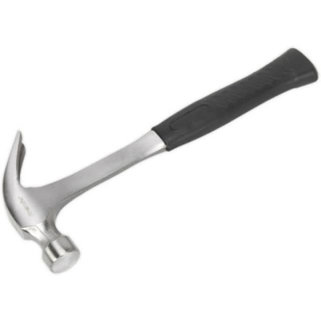 Loops 16oz One Piece Claw Hammer - Drop Forged Steel - Rubber Grip - DIY Nail Remover Metallics