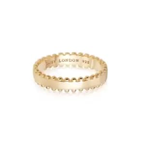 Rings 18ct Gold Plated Sterling Silver Beaded Band Ring 18ct Gold Plate