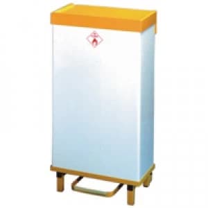 Slingsby White and Yellow 64 Litre Fire Retardant Waste Bin 330330