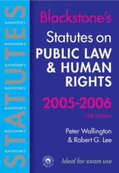 Public Law and Human Rights by Peter Wallington and R. G Lee Paperback
