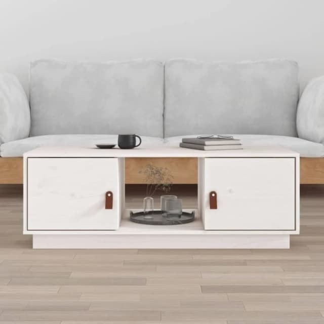 Vidaxl Coffee Table White 100X50X35cm Solid Wood Pine, White 818266