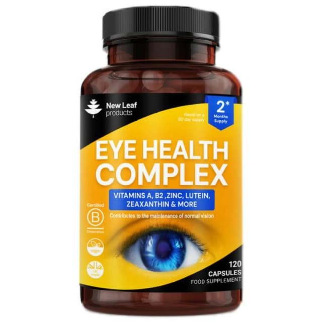 New leaf health Eye Health Complex - Lutein & Zeaxanthin Supplement enriched with Vitamin A, B2 & Zinc Yellow unisex