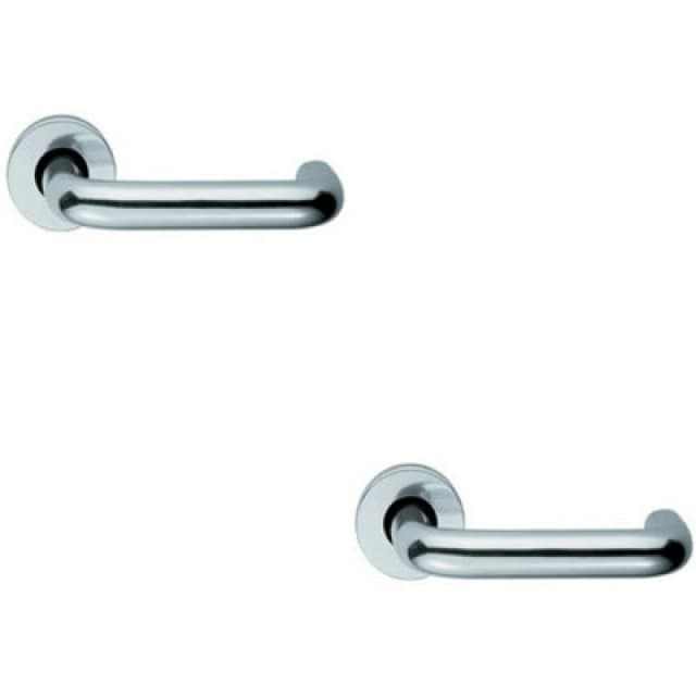 Loops 2x PAIR 19mm Round Bar Safety Lever Concealed Fix Round Rose Polished Aluminium Multi