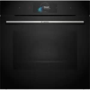 Bosch Series 8 HSG7584B1 Built In Electric Single Oven with added Steam Function - Black - A+ Rated