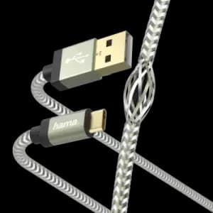 Hama Reflective Charging/Data Cable USB-A - USB-C 1.5m Green
