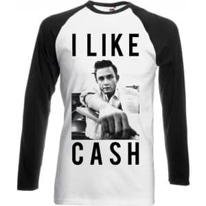 Johnny Cash I Like Cash Mens Large T-Shirt - White