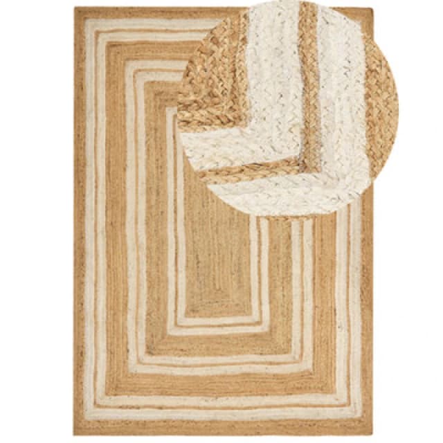 Beliani Rug Elmali Beige 160 X 230 Cm Jute