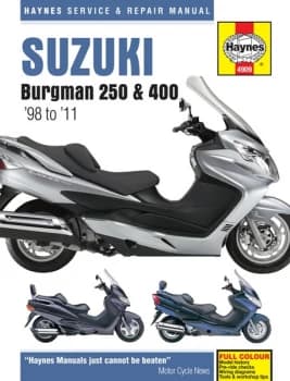Motorcycle Manual - Suzuki Burgman 250 & 400 (1998-2011) 4909B HAYNES