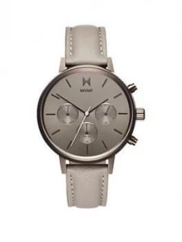 Mvmt Mvmt Nova Rose Gold Detail Chronograph With Taupe Leather Strap Ladies Watch