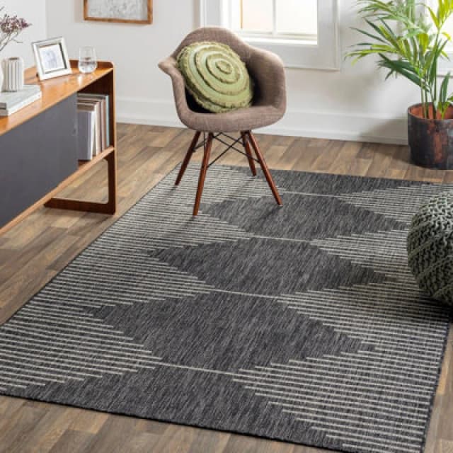 Livabliss In- & Outdoor Global Charcoal Dolly Area Rug 160 X 230 Cm - Easy To Clean, Perfect For Patio, Balcony, Kitchen Or Dining Room