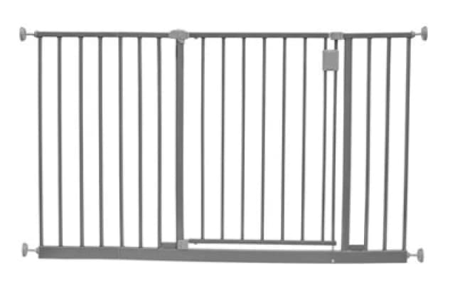 Safetots Extra Wide Hallway Gate, 122Cm - 128Cm, Matt Grey, Pressure Fit Baby Gate For Hallways And Wide Spaces